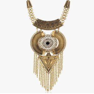 Gold Boho Tassel Coin Necklace – Vintage Glamour with Tribal Soul